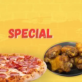 2 Toppings Pizza + 10 Wings