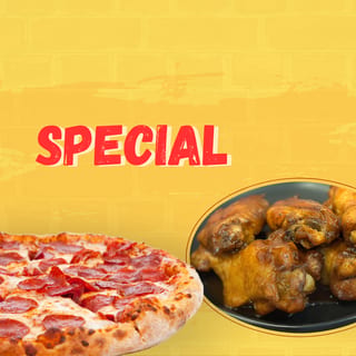 2 Toppings Pizza + 10 Wings